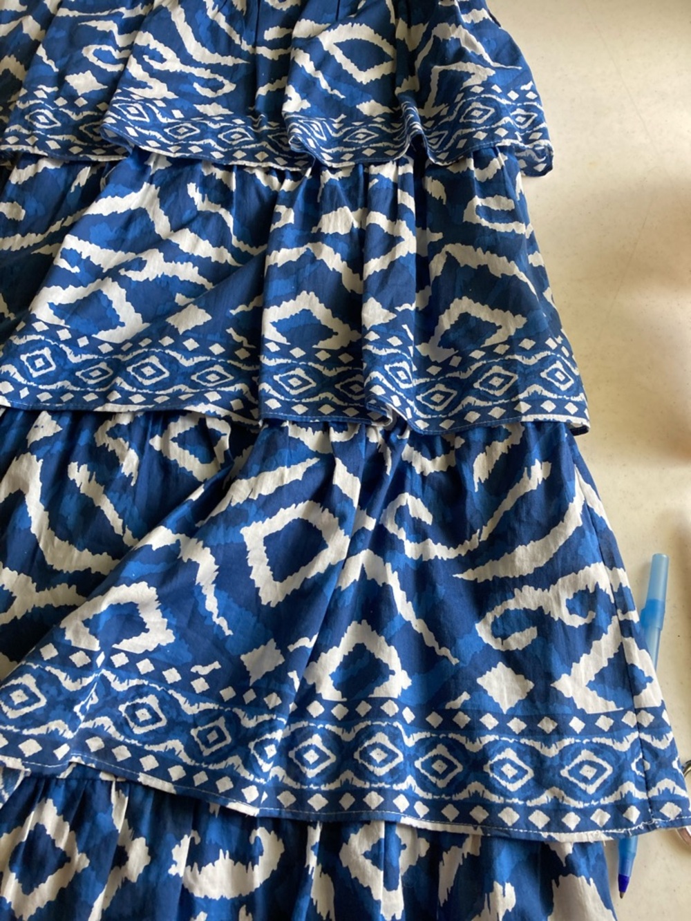 Caroline Constas Blue and White Floral Lace-Trim Dress - Picture 12 of 12